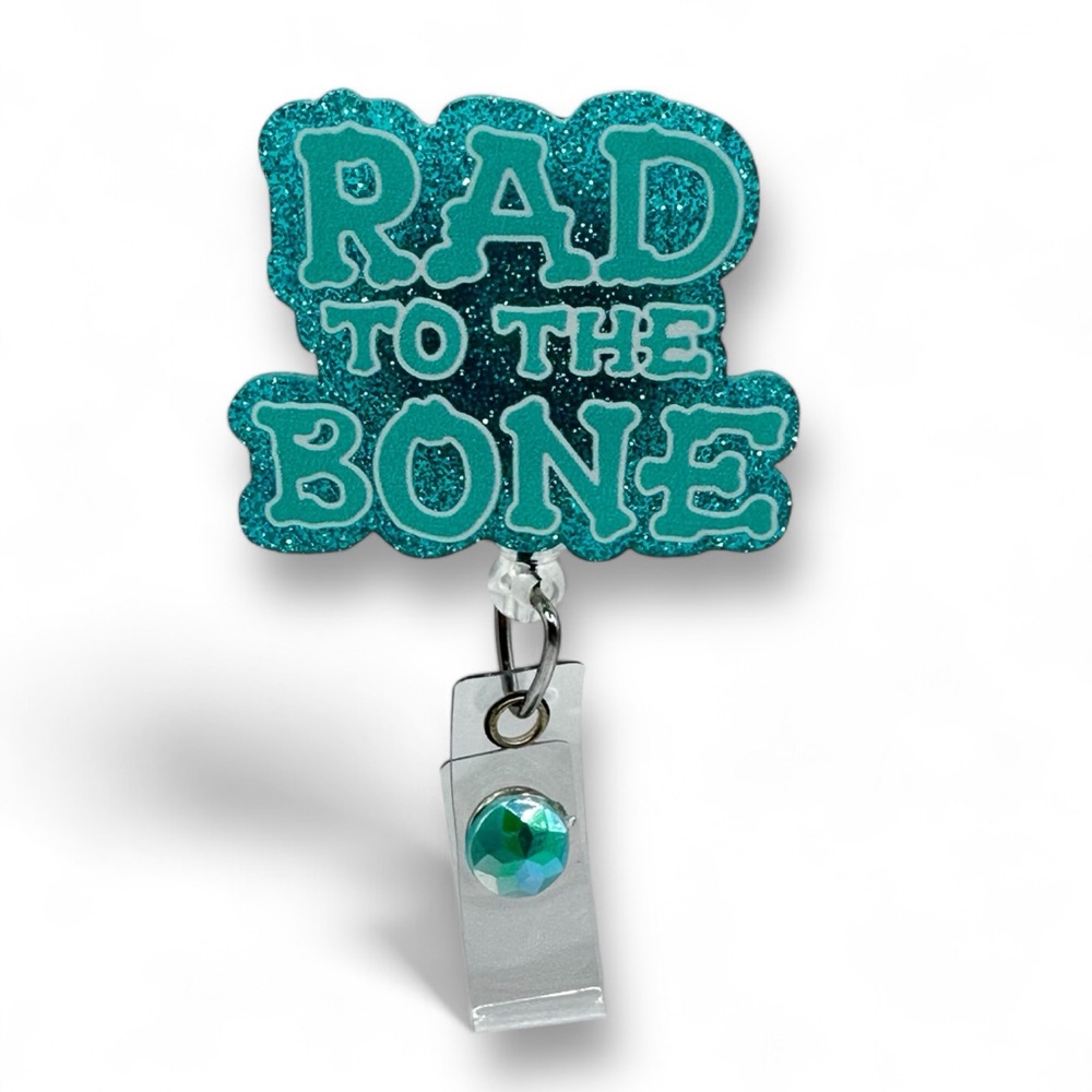 Rad to the Bone Cute Funny Badge Reel Badge Holder ID lanyard